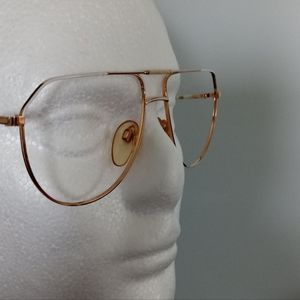 New Vintage L'Art Gold/White Eyeglass Frame